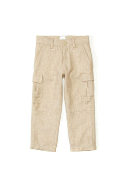 Kahverengi Desenli Erkek Çocuk Yün Pantolon