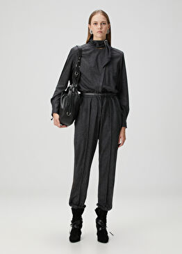 Rheane Gri Çizgili Yün Tulum