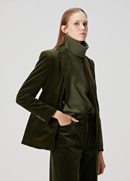 Haki Kadife Blazer