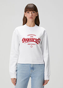 Beyaz Logolu Sweatshirt