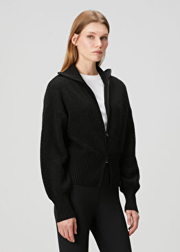 Sauble Siyah Yün Triko Ceket