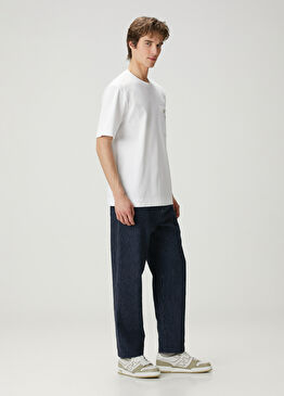 Lacivert Dekoratif Dikişli Jean Pantolon