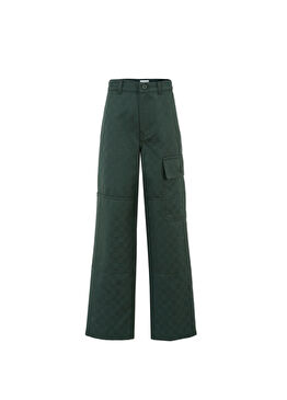 Koyu Yeşil Logo Jakarlı Erkek Çocuk Pantolon