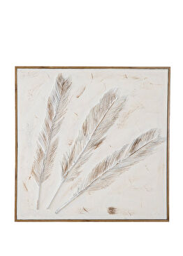 Syfro Beyaz/Natural Kanvas Tablo 92x92 cm