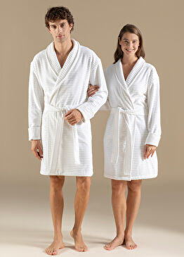 Hera Beyaz Unisex Bornoz