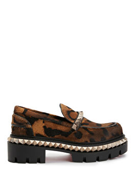 ST Roch Leopar Desenli Kadın Deri Loafer