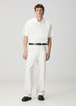 Beyaz Oversized Jean Pantolon