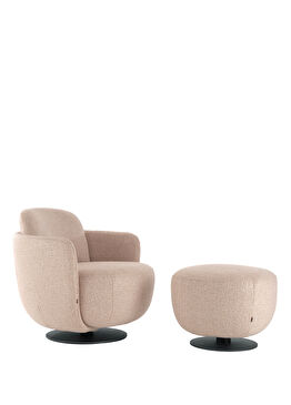 Kubeb Bej Döner Puflu Berjer Takımı