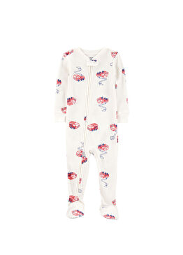 İtfaiye Aracı Baskılı Uzun Kollu Erkek Bebek Uyku Tulumu