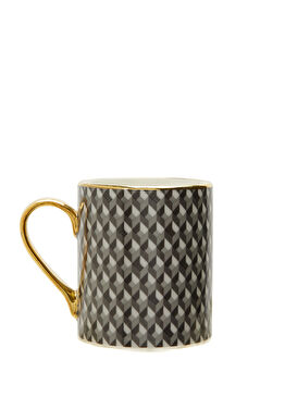 Antrasit Monogram Porselen Kupa