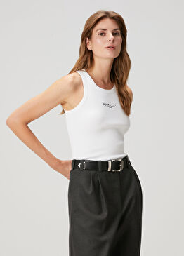 Slim Fit Beyaz Atlet