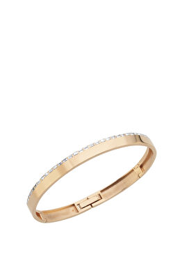 Pırlantalı Kelepçe Formlu Kadın Altın Bileklik