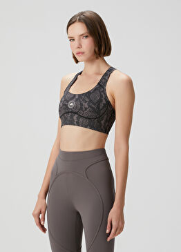 by Stella Mccartney Koyu Gri Desenli Spor Sütyeni
