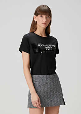 Siyah Logo Baskılı T-shirt