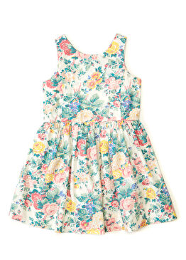 Çiçek Desenli Kız Çocuk Elbise