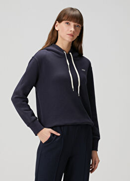 Lacivert Kapüşonlu Sweatshirt