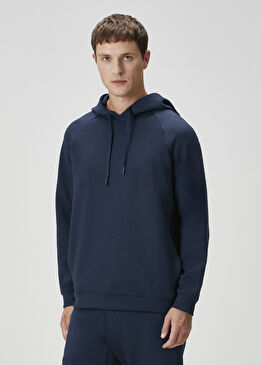 Smooth Spacer Lacivert Kapüşonlu Sweatshirt