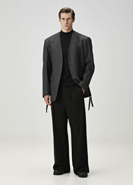 Antrasit Çizgili Ceket