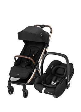 Eva-Cabriofix I-Size Gold-Black Otomatik Katlanan Kompakt Bebek Arabası 