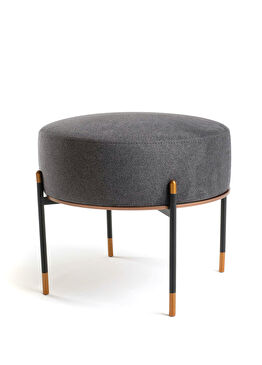 Kirit Antrasit Metal Ayaklı Ottoman Puf