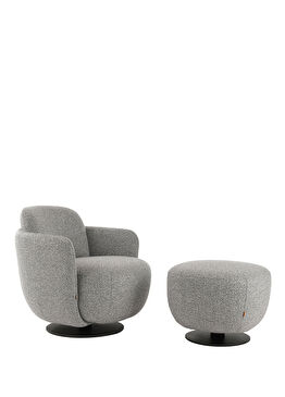 Kubeb Gri Puflu Döner Berjer Takımı