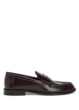 Bordo Kadın Deri Loafer