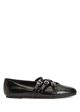 Indy Siyah Deri Babet