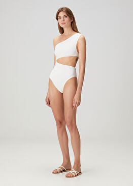 Ekru Tek Omuzlu Mayo