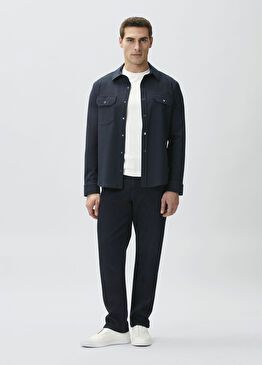 Koyu Lacivert Denim Pantolon