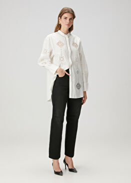 Janet Siyah Crop Jean Pantolon