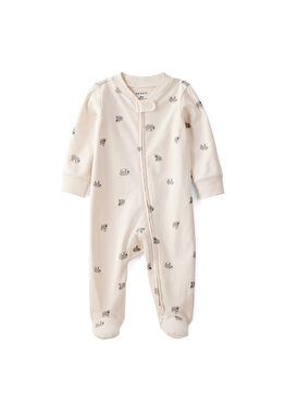 Ekru Pamuklu Unisex Bebek Uyku Tulumu