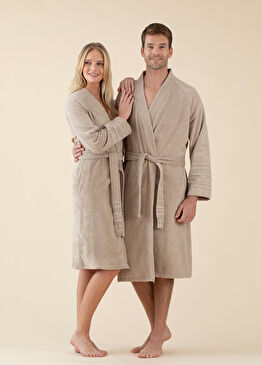 Derin Bej Unisex Bornoz