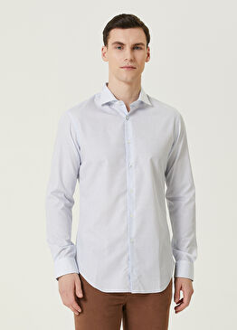 Açık Mavi Mikro Desenli Gömlek