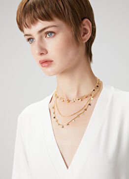 Gold Üçgen Plaklı Kadın Kolye