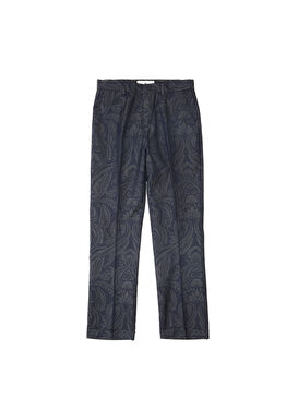 Mavi Şal Desenli Erkek Çocuk Yün Pantolon