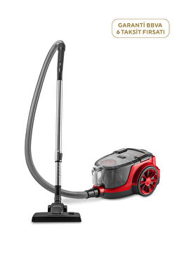 Dustider 1255H Kırmızı Siyah Yatay Toz Torbasız Süpürge