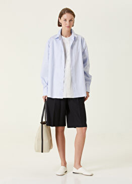 Lacivert Yüksek Bel Şort