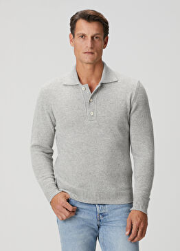 Gri Polo Yaka Yün Triko