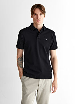 Siyah Polo Yaka Kısa Kollu Erkek T-shirt