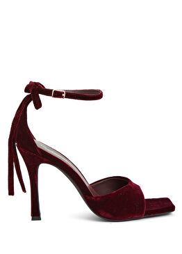 Bordo Bantlı Kadın Sandalet