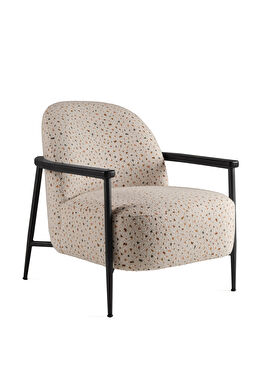 Meder Siyah Terrazzo Desenli Metal Berjer