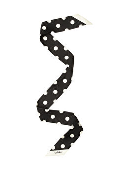 Siyah Beyaz Kadın İpek Fular