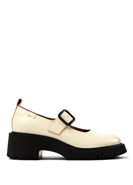 Milah Beyaz Deri Kadın Topuklu Ayakkabı K201681-005