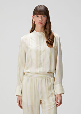 Yeşil Pembe Çizgili Bluz