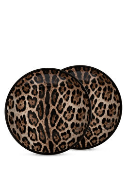 2li Leopar Desenli Çorba Tabağı
