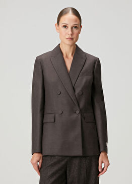 Kahverengi Yün Blazer