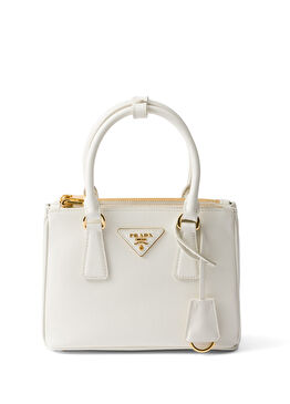 Galleria Beyaz Saffiano Deri Mini Kadın El Çantası