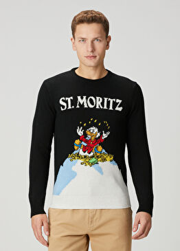 Heron Siyah Jakarlı Kazak