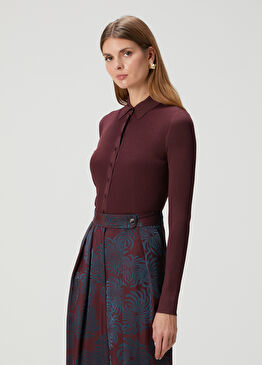 Tielt Bordo Polo Hırka