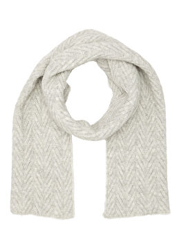 Gri Siyah Beyaz Yün Karışımlı Atkı